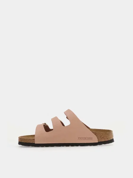 Шлепанцы Birkenstock из нубука розовые
