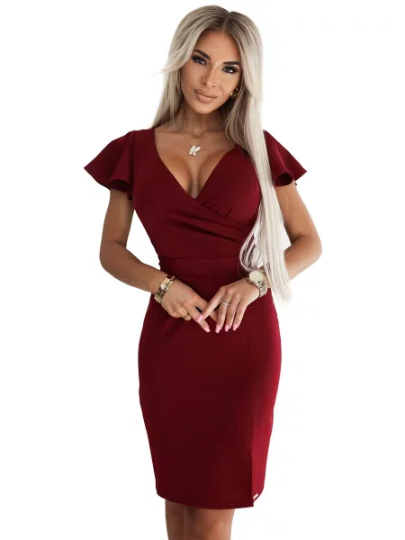 Elegantné šaty Numoco vínová
