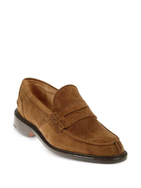Pantofi loafer Tricker's din piele de căprioară maro