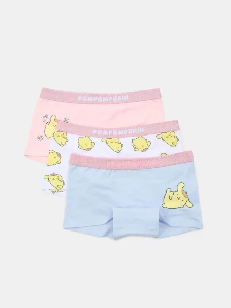 Sinsay boxerky PomPomPurin s třpytivou gumou 3 ks vícebarevná