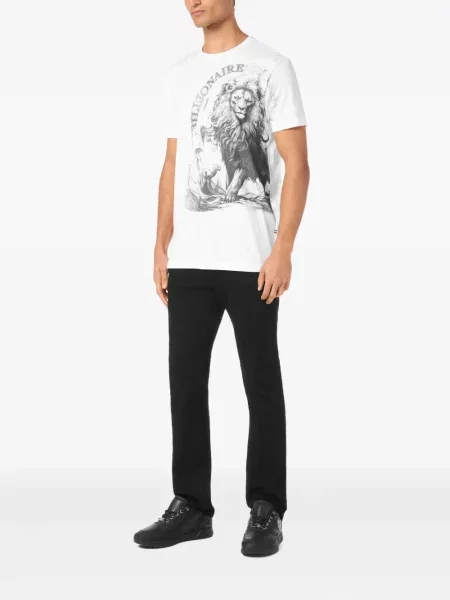 Tricou Billionaire cu imagine alb