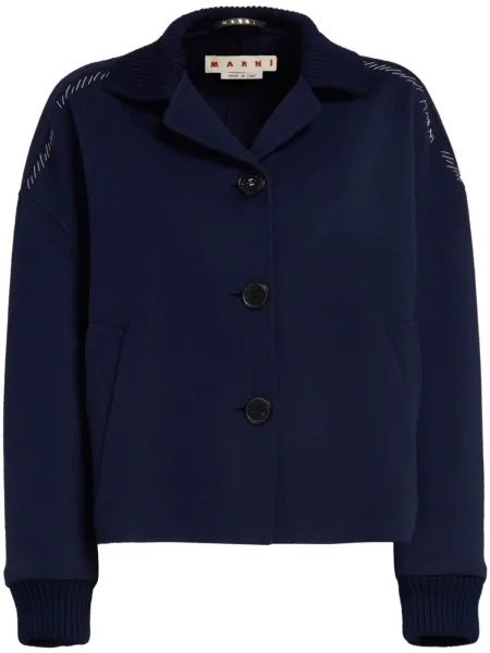 Kurtka Marni wełniana niebieska