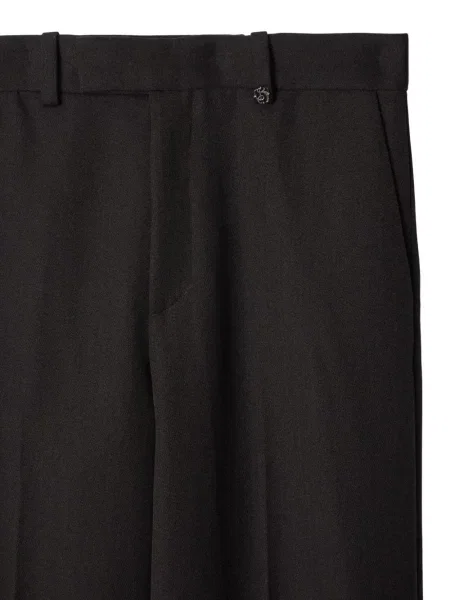 Vlněné kalhoty Burberry hnědé