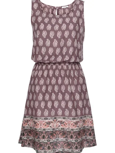 LASCANA Rochie de plaja / mov zmeură / roz bej