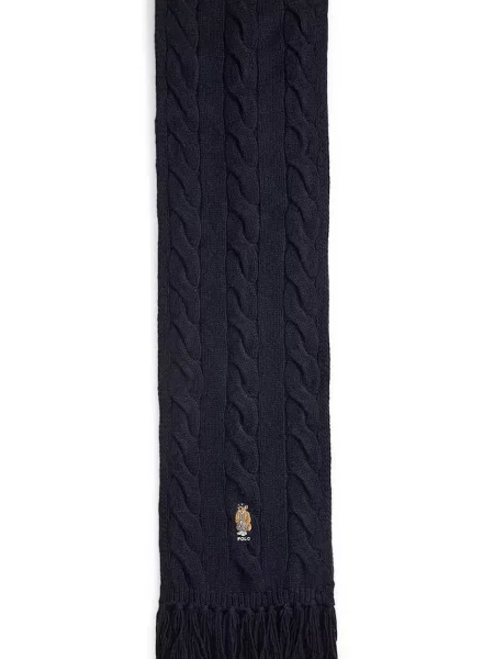 Polo Ralph Lauren gyapjú sál sötétkék nyomott mintás kék