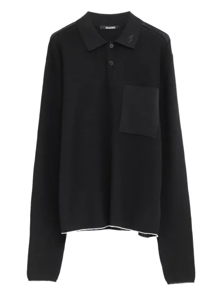 Pulover Jacquemus cu broderie negru