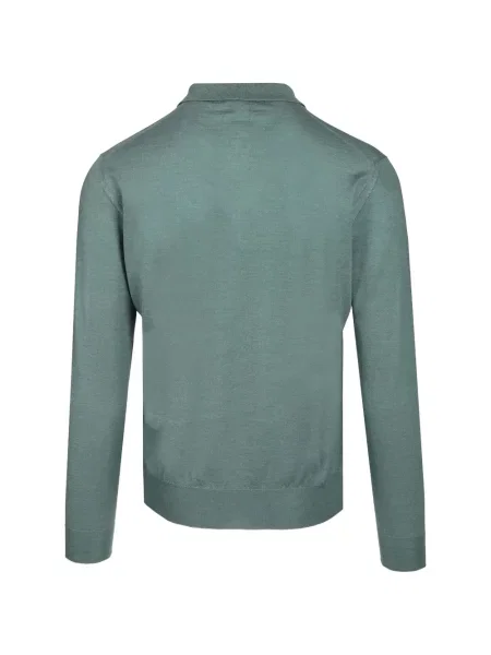 Lung tricou polo Fedeli verde