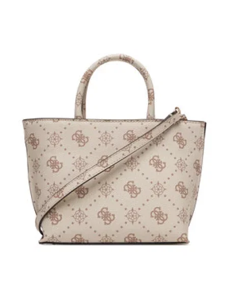 Kabelka Guess Emelie Logo Mini Écru béžová