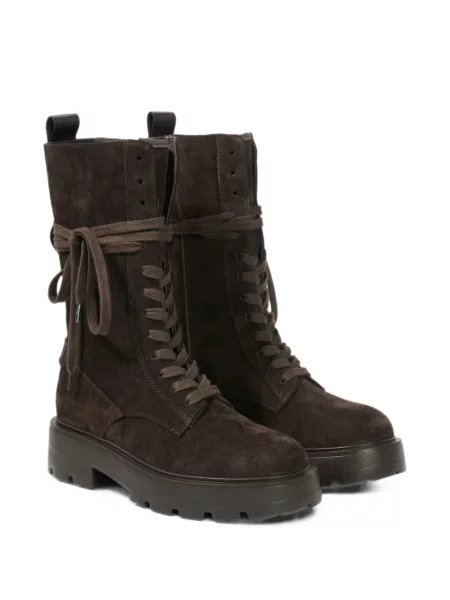Botine Bogner cu șireturi din dantelă maro