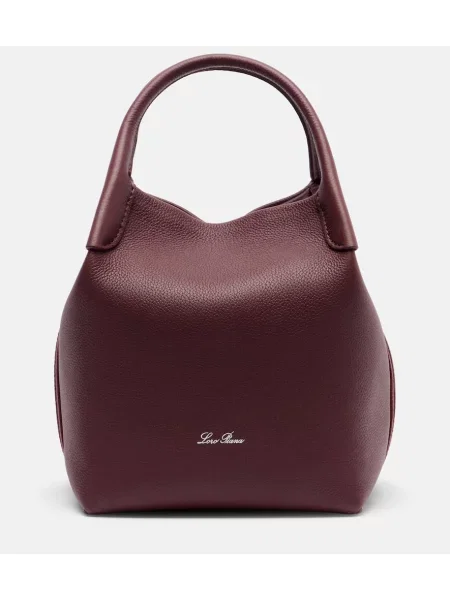 Geanta de piele Loro Piana din piele bordo