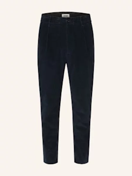 Drykorn Oblekové Kalhoty Chasy Slim Fit Z Manšestru tmavě modrá