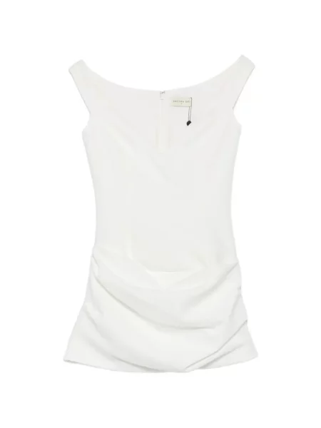 Rochie mini Arcina Ori drapată alb