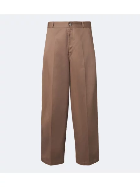 Pantaloni Lemaire din țesătură twill maro