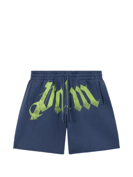 Pantaloni scurți Palm Angels cu autograf albastru