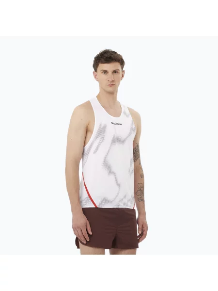 Koszulka do biegania Salomon S/Lab Speed Singlet white/andorra biała