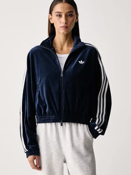 Adidas Originals hanorac cu pentru femei din velur Micro Pleat Injection