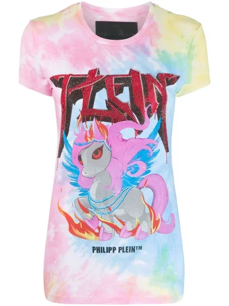 Tricou Philipp Plein cu autograf roz
