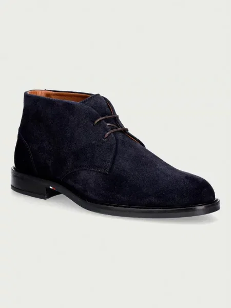 Tommy Hilfiger παπούτσια Ανδρικά σουέτ CORPORATE DRESSY SUEDE LACE BOOT μπλε