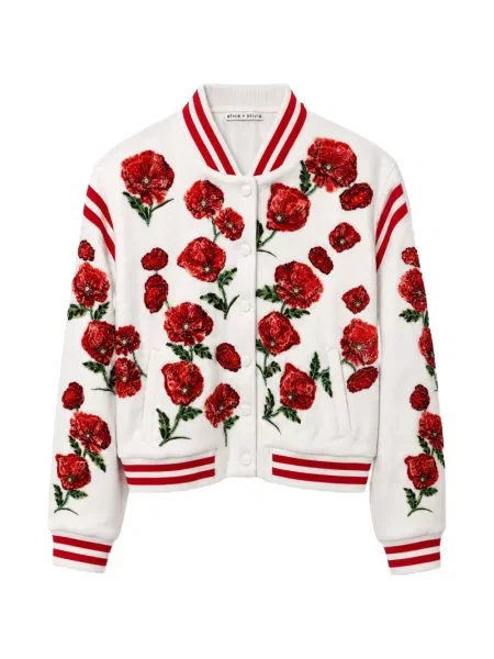 Geacă Alice + Olivia cu model floral alb