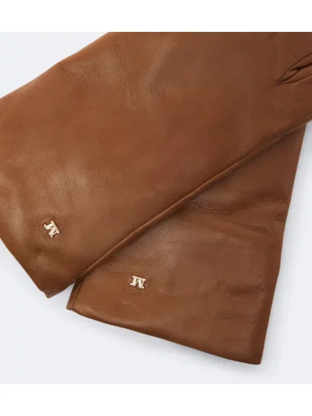 Mănuși Max Mara din piele maro
