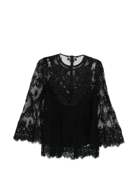 Bluză Elie Saab cu model floral din dantelă negru