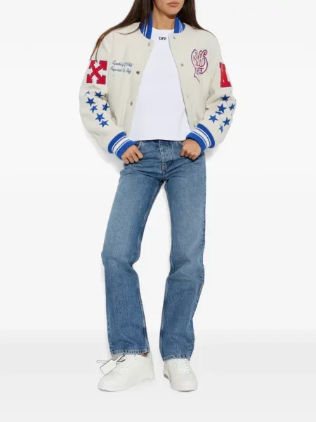Tricou Off-white cu broderie alb