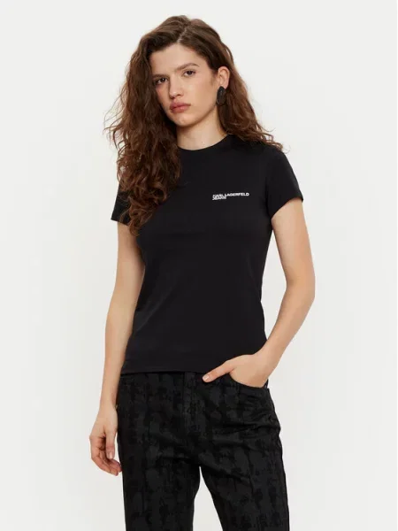 KARL LAGERFELD JEANS Tričko černá bílá