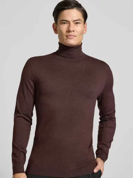 Sweter z golfem o kroju slim fit z mieszanki z prążkowanymi ściągaczami Mcneal