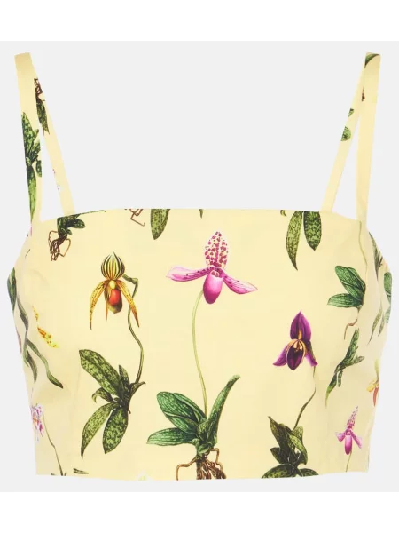 Cropp top Oscar De La Renta cu model floral din poplin galben