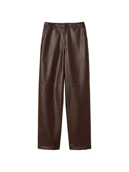 Pantaloni Twinset din piele maro