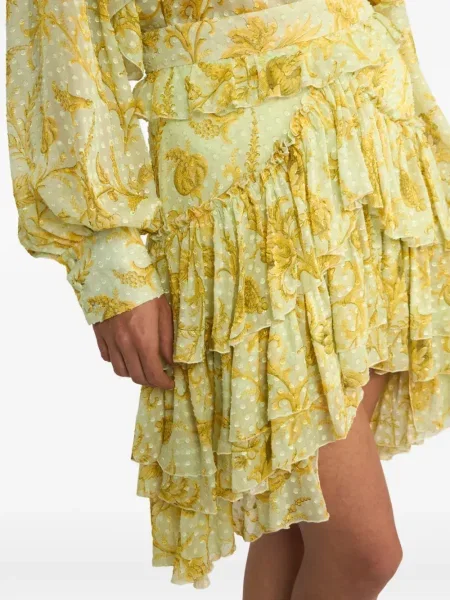 Fusta mini Etro cu model floral galben