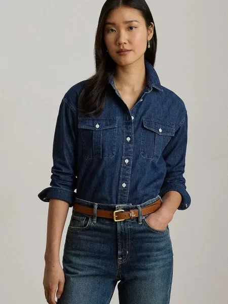 Lauren Ralph Lauren cămașă pentru femei din denim albastru