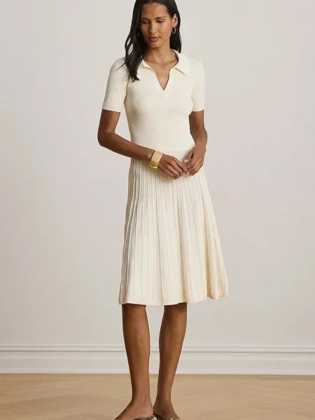 Lauren Ralph Lauren rochie cu vâscoză bej