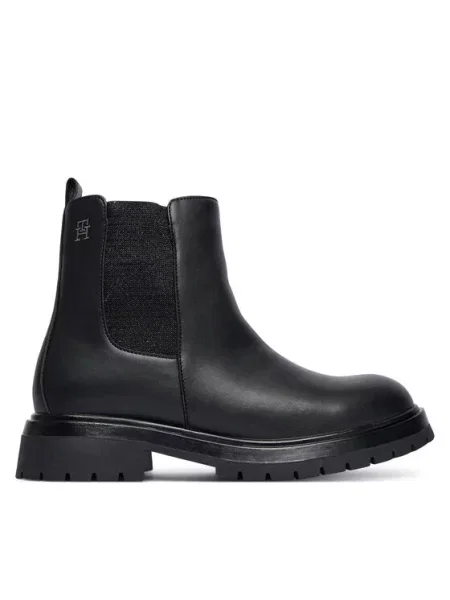 Tommy Hilfiger Škornji Chelsea Boot D črna