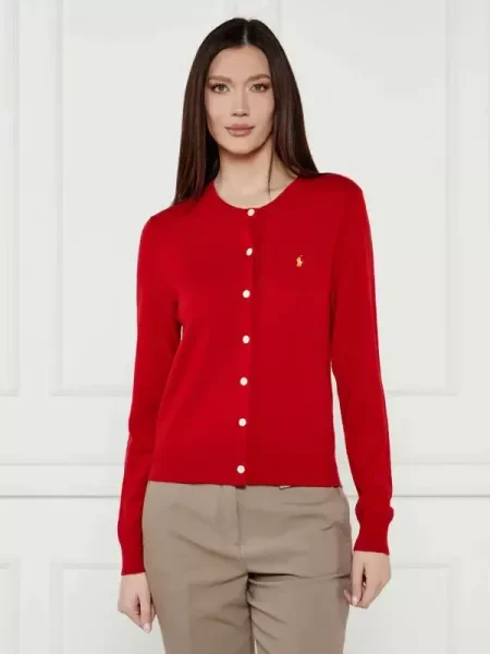 POLO RALPH LAUREN De lână cardigan LUNAR roșu