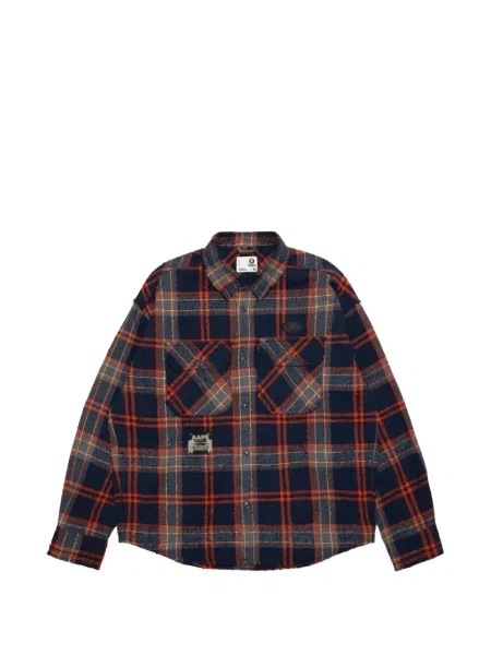 Cămașă Aape By A Bathing Ape în carouri cu imagine albastru