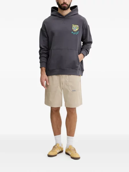 Hoodie Hurley με σχέδιο με ρίγες τίγρη γκρι