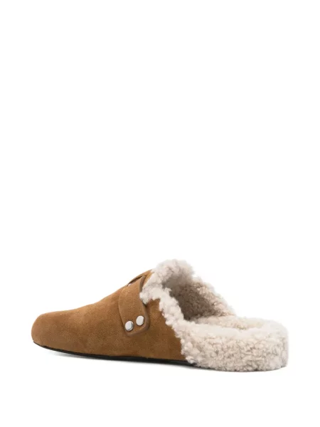 Papuci tip mules Isabel Marant cu cataramă maro