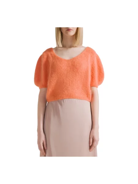 Sweter American Dreams wełniany pomarańczowy