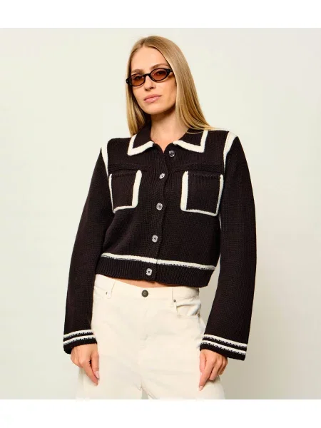Pinko De lână cardigan New Sulcis | Cropped Fit alb