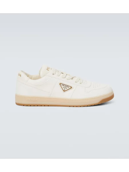 Usnjene superge Prada z avtogramom bela