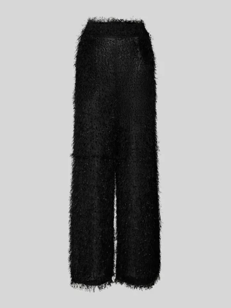 Spodnie z prostą nogawką z półprzezroczystego materiału model ‘Emmetta’ Mbym czarne