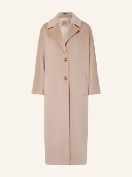 Cinzia Rocca Oversized Vlněný Kabát béžová