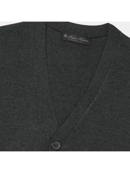 Sweter Brooks Brothers bez rękawów z kaszmiru szary