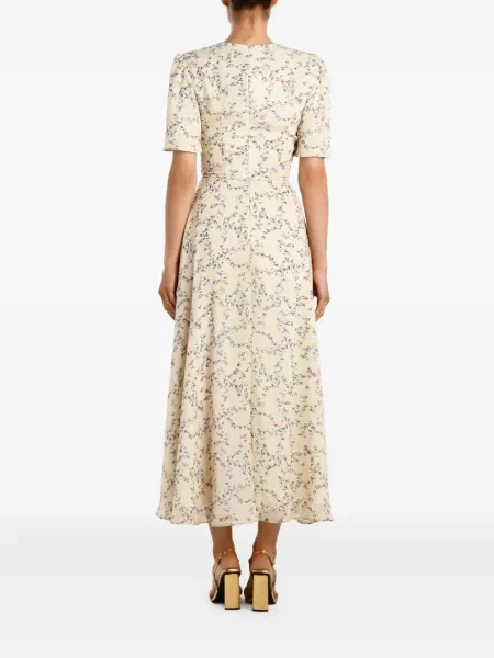 Rochie midi Post Meridiem cu model floral până la genunchi de costum