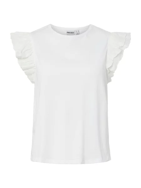 PIECES Tricou PCPANDRIA' alb