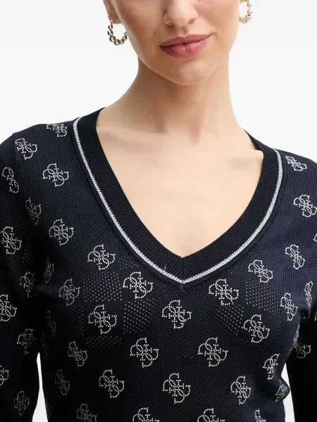 Vesta Guess s V-izrezom s autogramom plava
