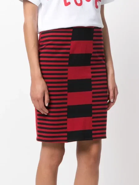 Pruhovaná krátká mini sukně Jean Paul Gaultier Pre-owned černá
