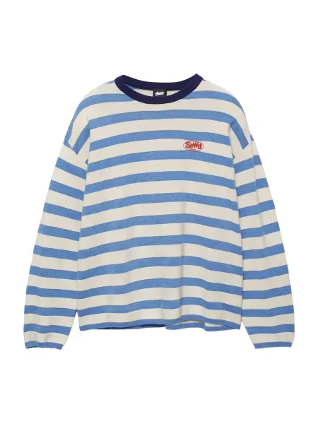 Pull&Bear Pulover STWD albastru deschis alb
