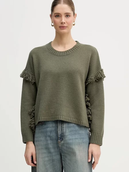 United Colors of Benetton sweter z dodatkiem wełny zielony
